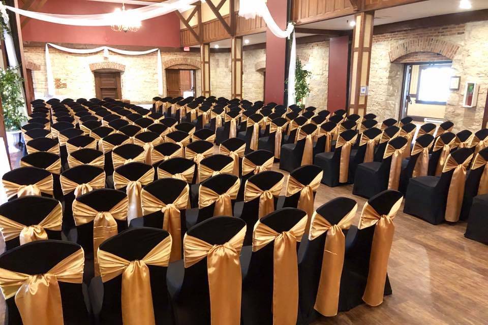 Black and gold ceremony chairs