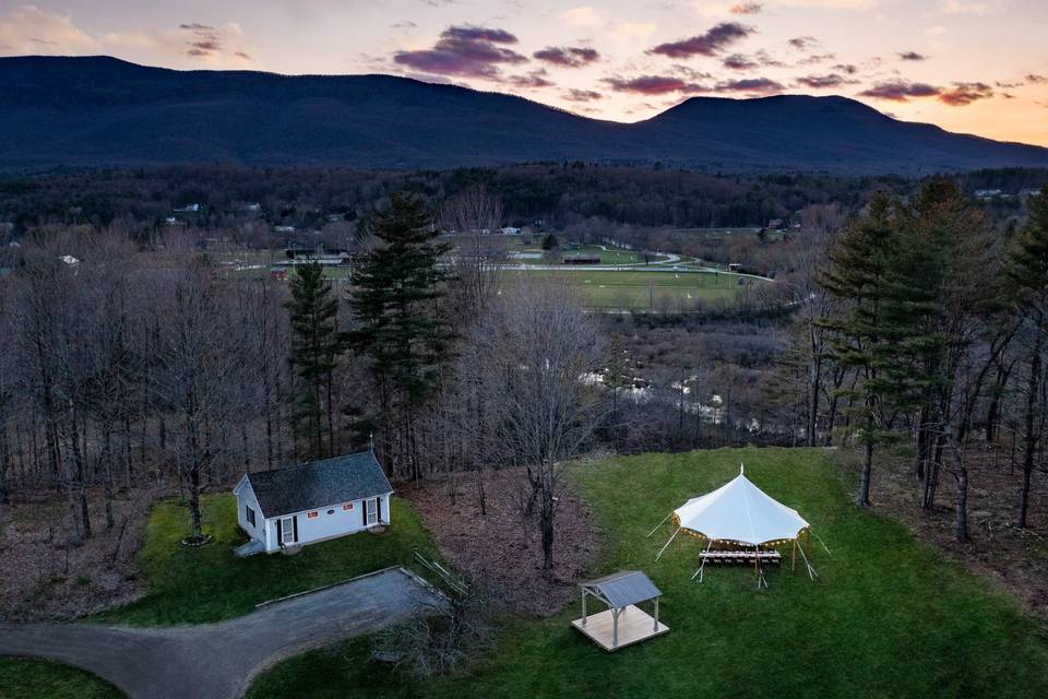 Wedding reception at sunset