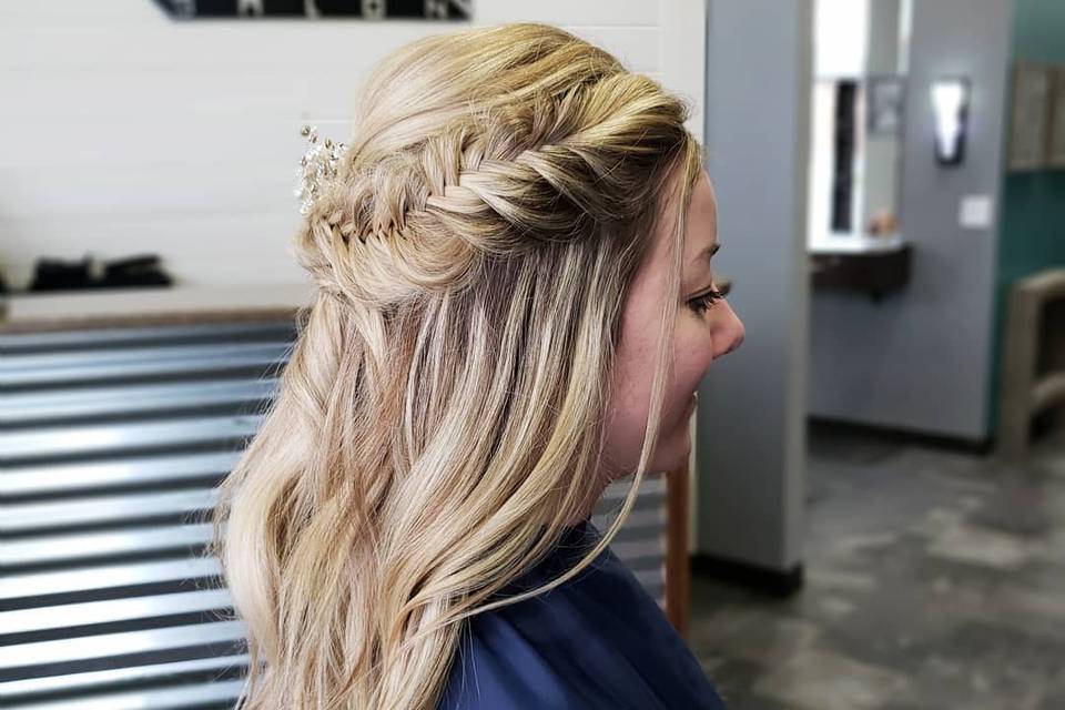 Half up fishtale braide