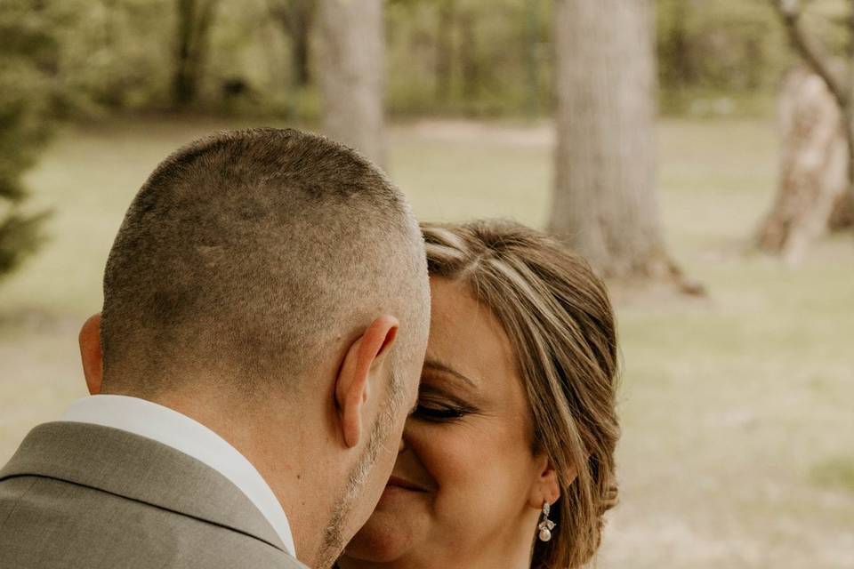 Moment between bride and groom