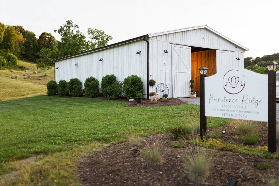 Barn Exterior & Sign