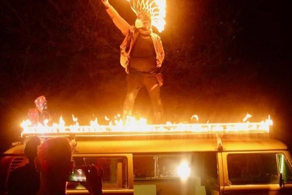 We have a flaming roof stage.