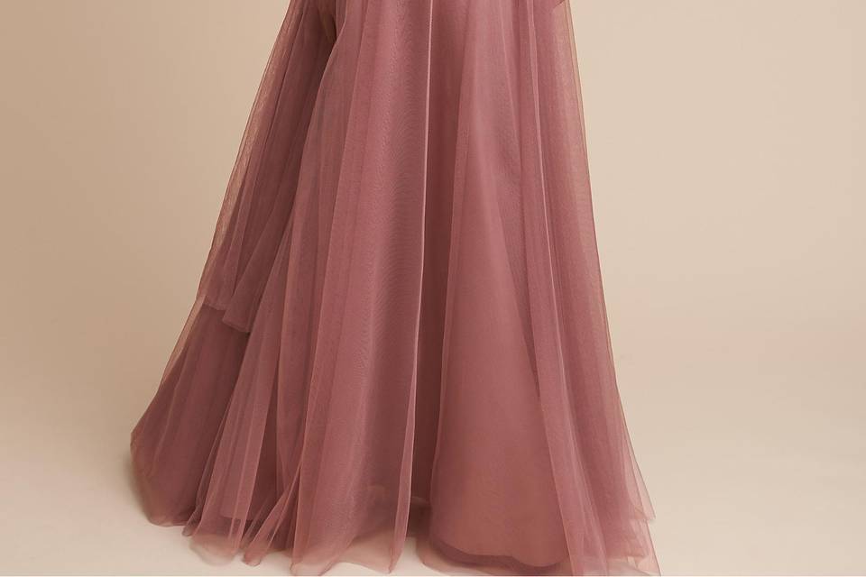 twobirds Bridesmaids	BHLDN Lily Dress	<br>	A classic low-back wrap dress gets a fresh update with ultra-clean lines and a high-low hem.