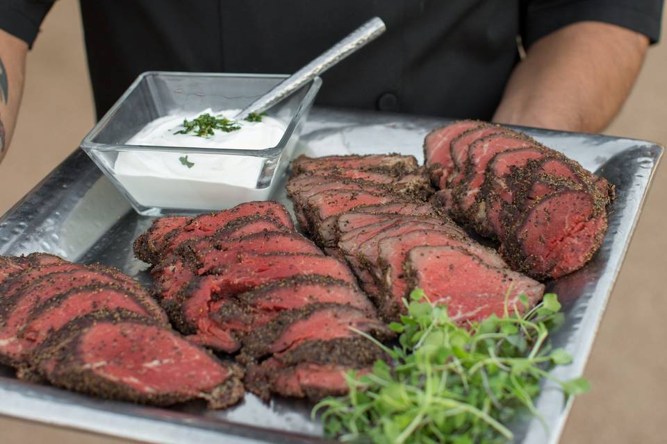 Steak slices for dining