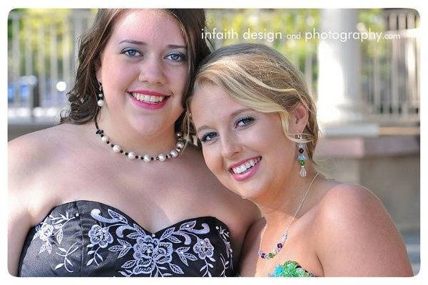 Two prom girls.  I designed both necklace sets.