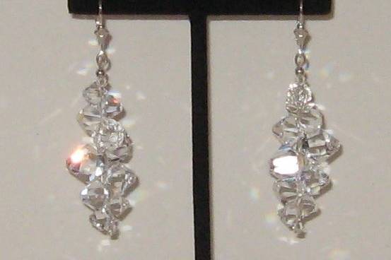 assorted sizes of top drilled bicones give this earring lots of sparkle.