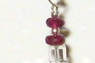 Rhodolite garnet and SWAROVSKI crystal cubes.