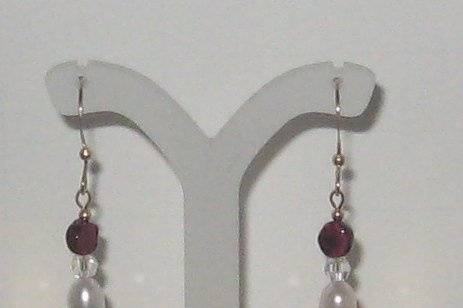 Garnet and fresh water pearls.