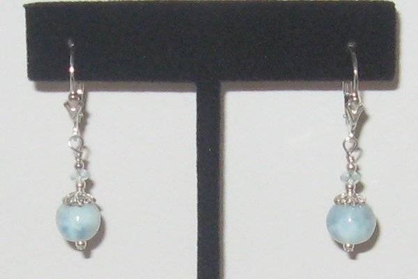 Larimar,  blue topaz, and sterling silver.