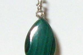 Malachite and sterling silver.  Perfect for the bride who is going green.