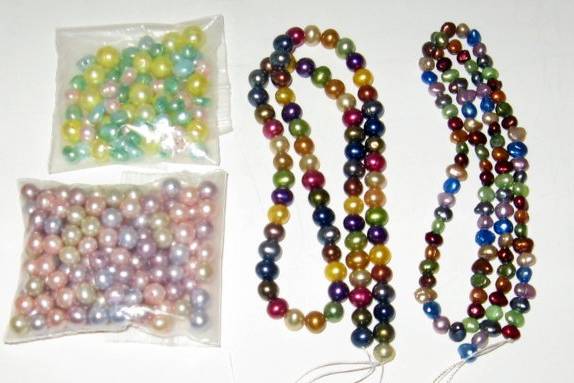 Round, potato, and baroque fresh water pearls.  From pastel to the jewel tones, we have the largest selection in the area.