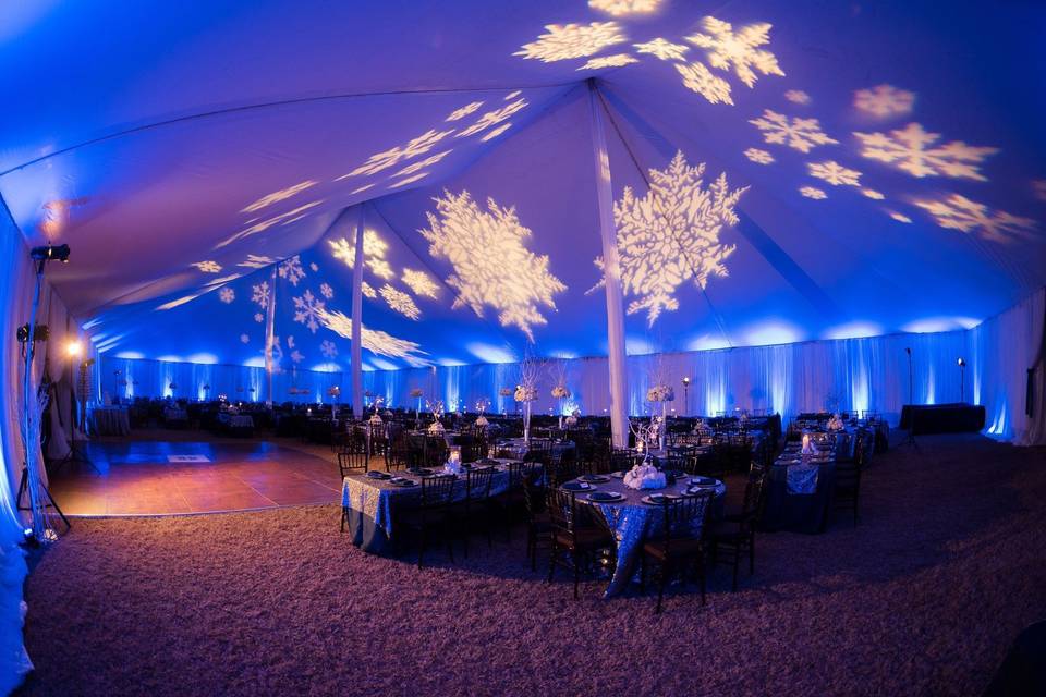 Clear tent ceiling, Lights by Get Lit, Tent by Beachview Rentals