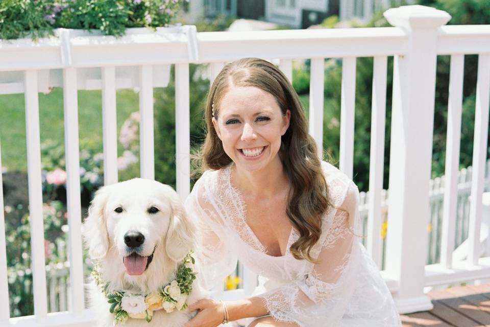 Bride and her dog