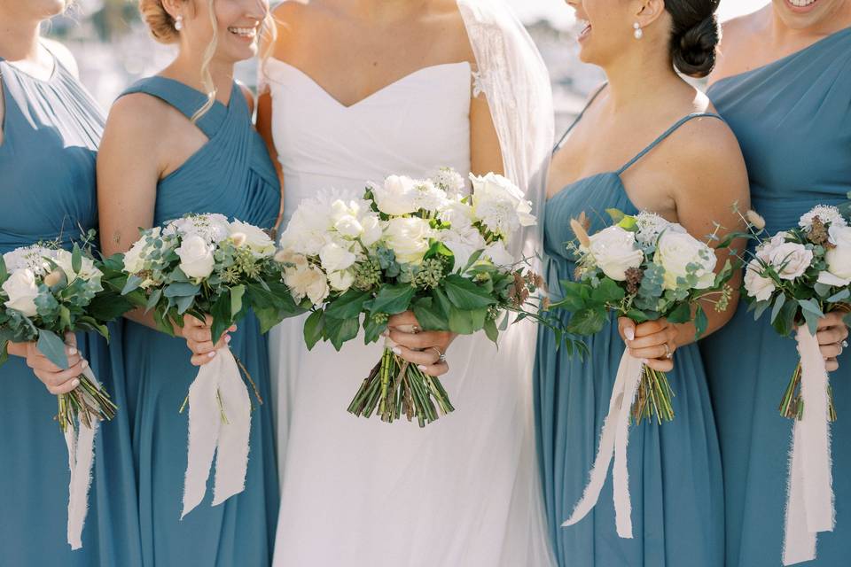 Bride with bridesmaids