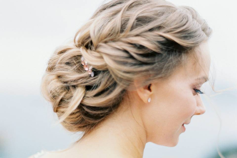 Soft loose flowing updo