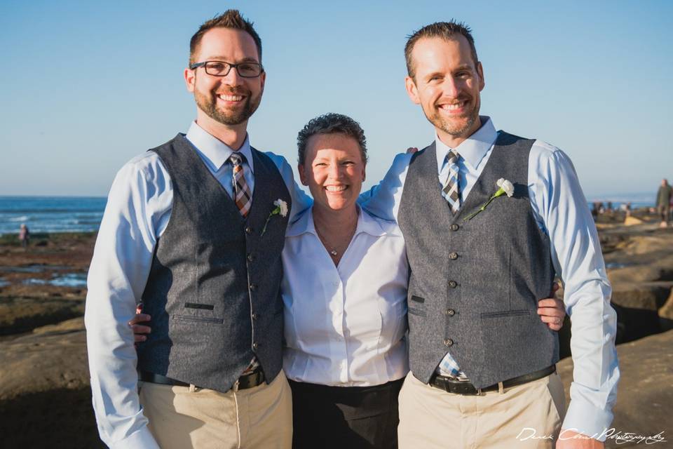 Couple and the officiant