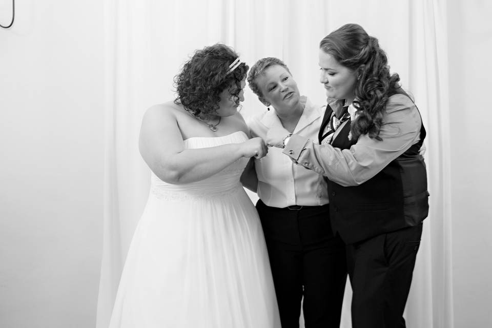 Couple and the officiant