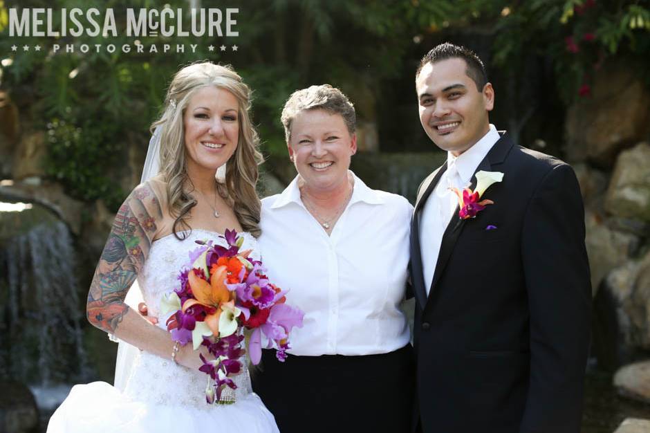 Couple and the officiant