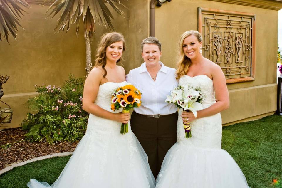 Couple and the officiant