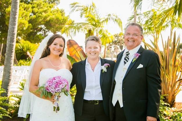 Couple and the officiant