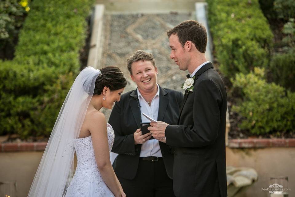 Couple and the officiant