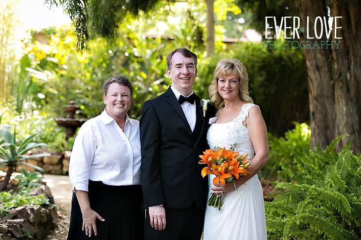 Couple and the officiant