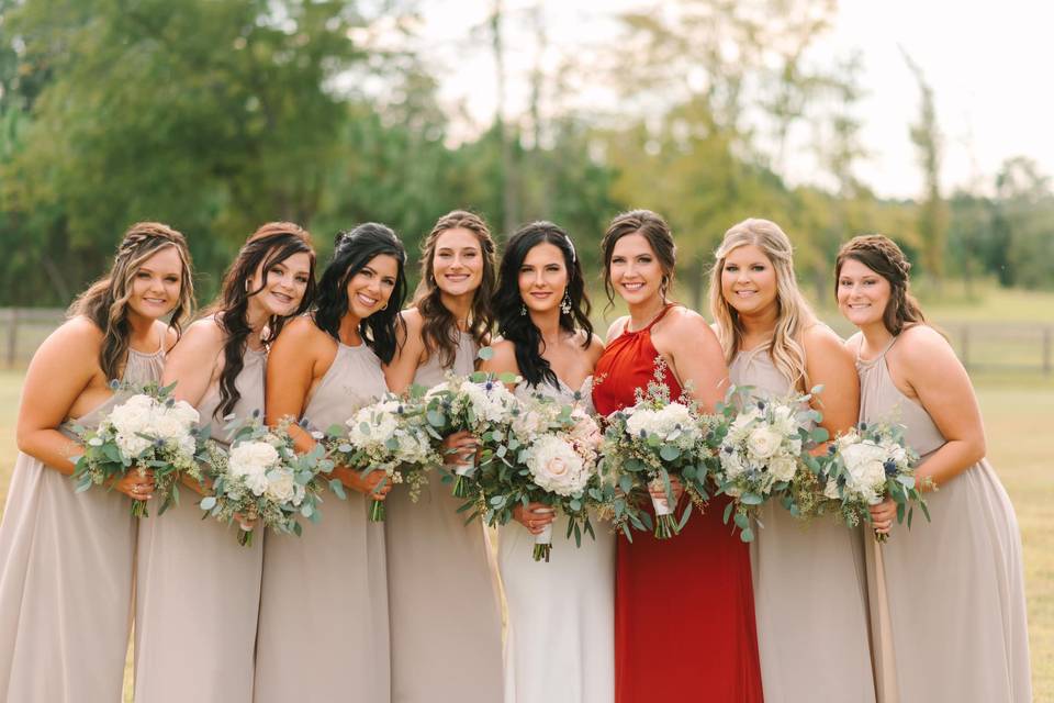 Belle's venue bridal party