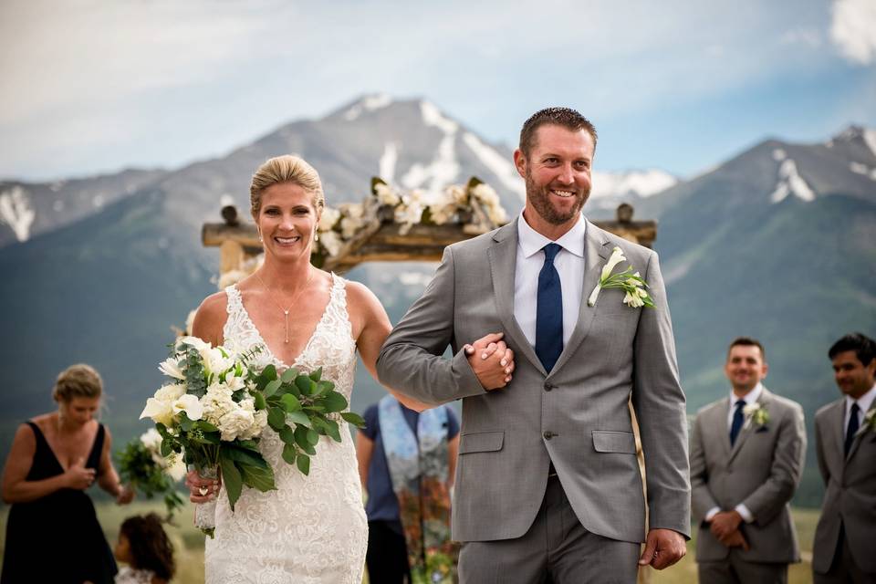 Ceremony procession at ranch