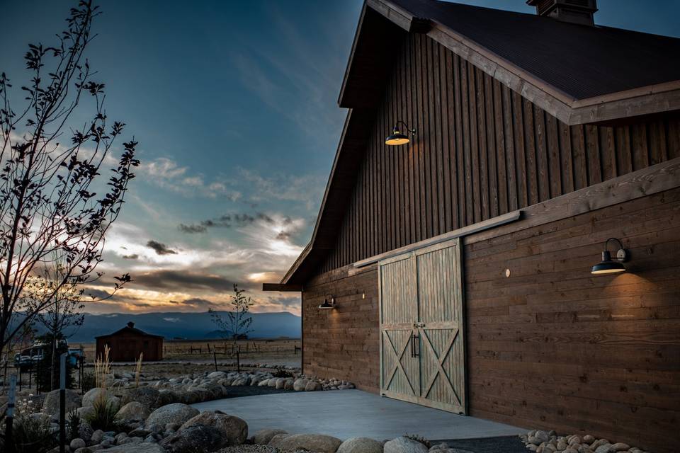 Barn at Sunset ranch views