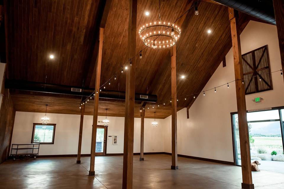 Reception space at the barn