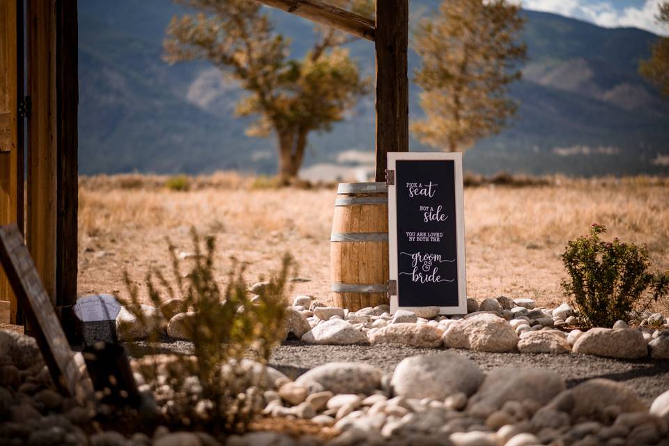 The barn ceremony site