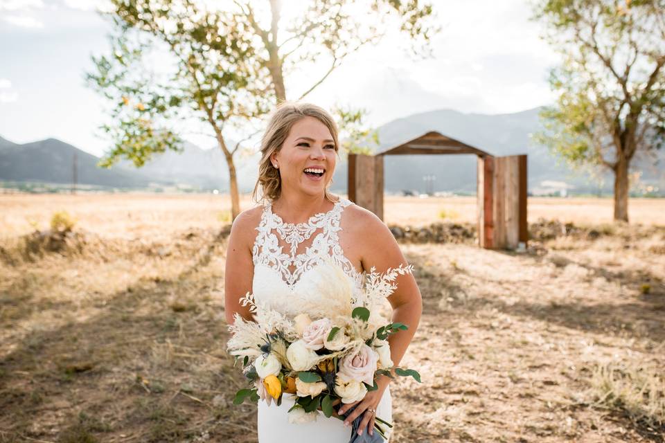 Bride at the barn