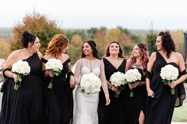 Wedding party in glam dresses