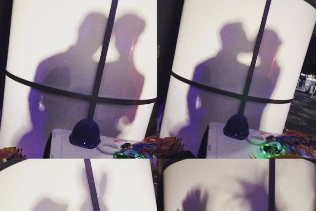 Yes, the booth is private, but we've found it to be more fun to be a little voyeur outside.