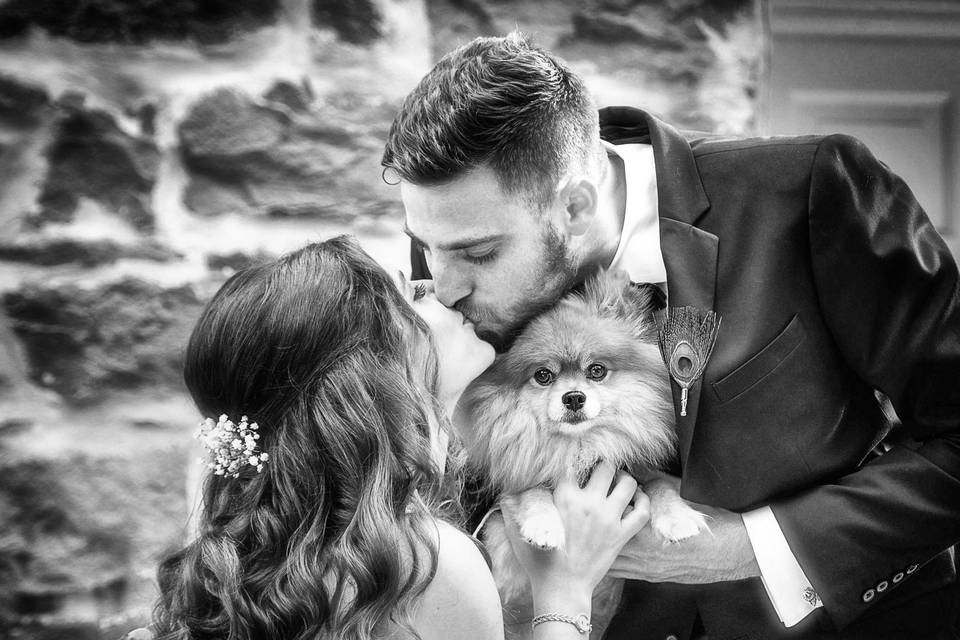 Orthodox wedding with dog