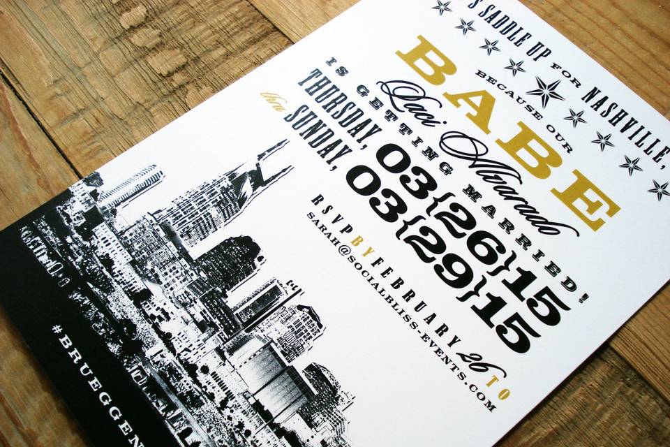 Nashville bachelorette party invitation
