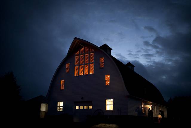 The venue at night
