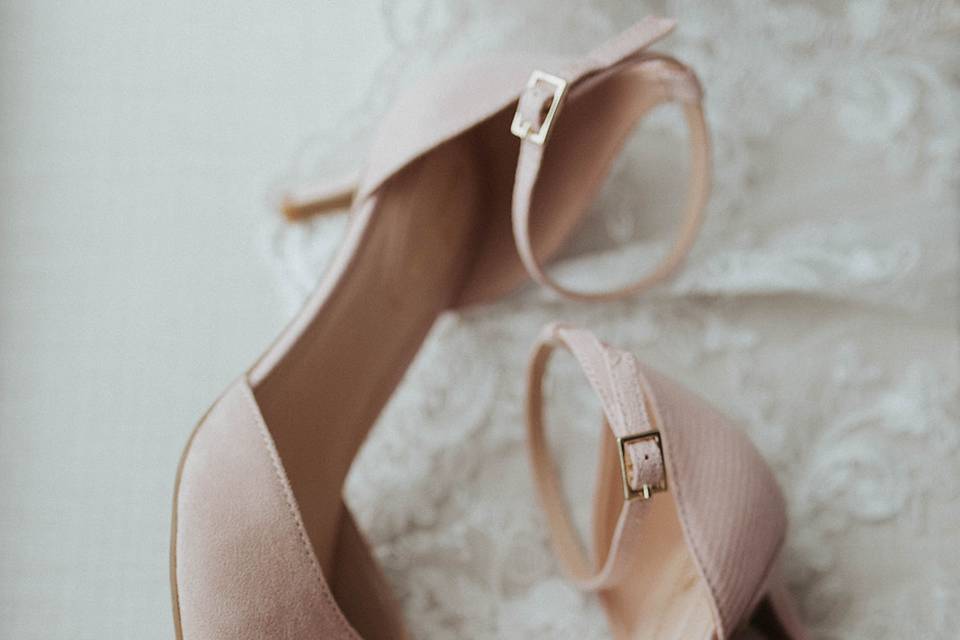 Pink bridal heels