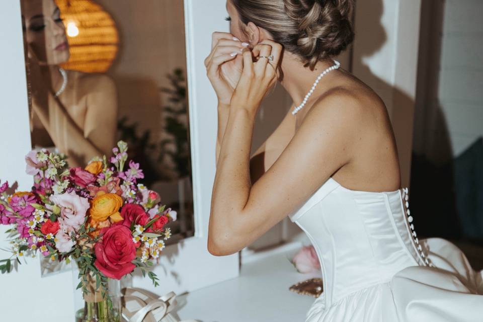 Bride getting ready