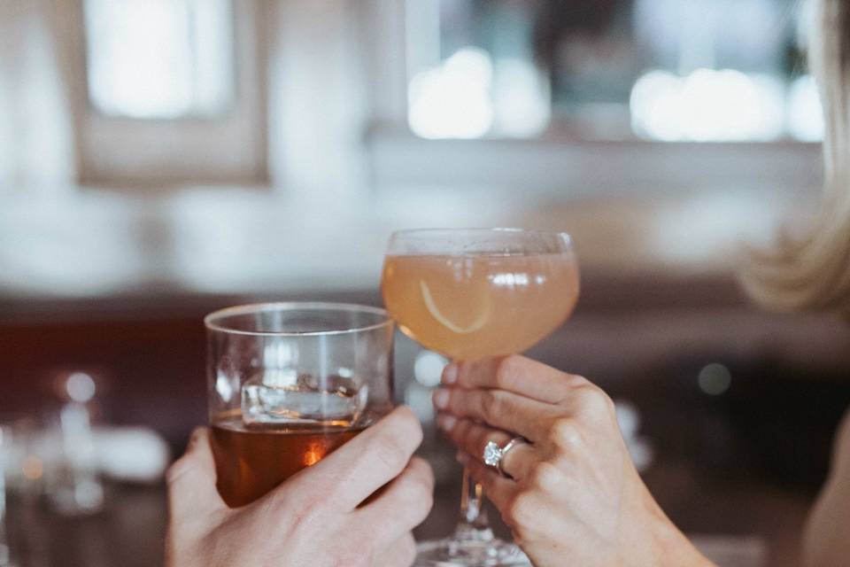 A toast to being engaged