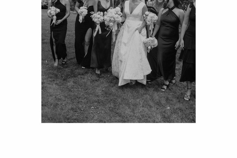 Bride and bridesmaids