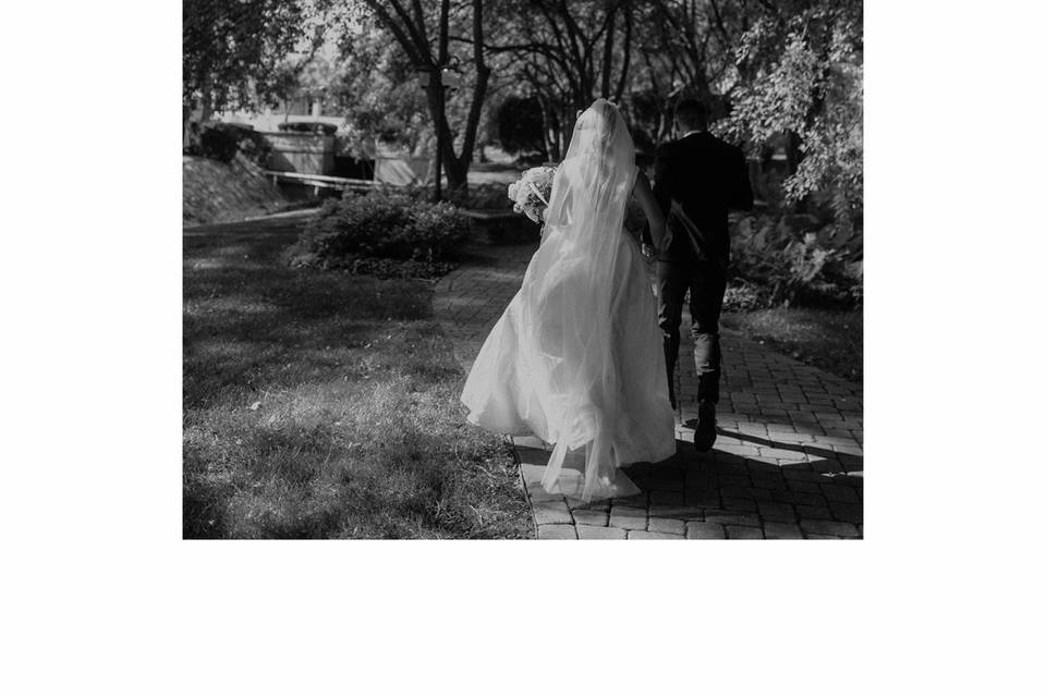 Walking away from the ceremony