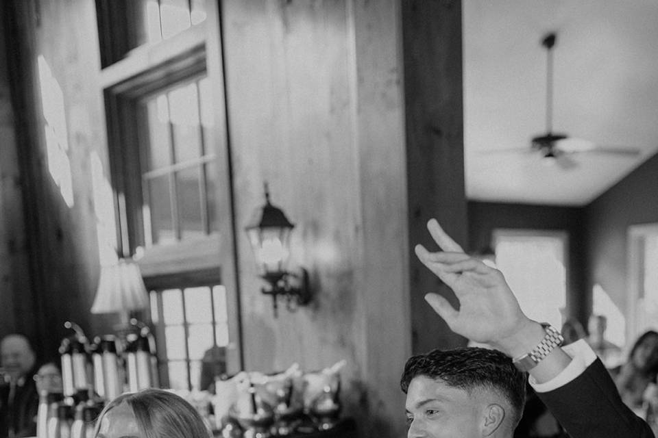 Laughing during reception