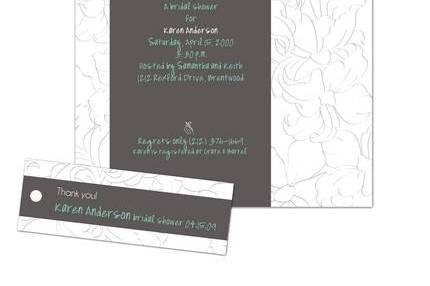 GRAY BRIDAL SHOWER SQUARE INVITATION