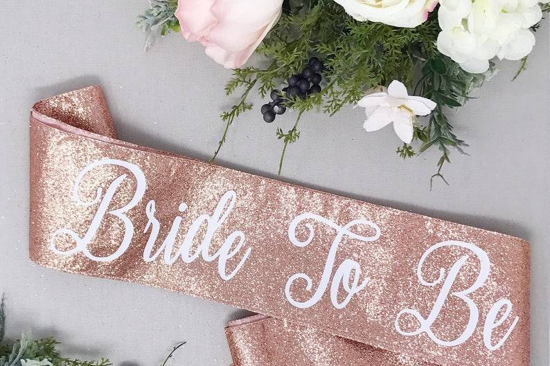 Rose Gold Glitter Sash