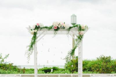 Outdoor wedding setup