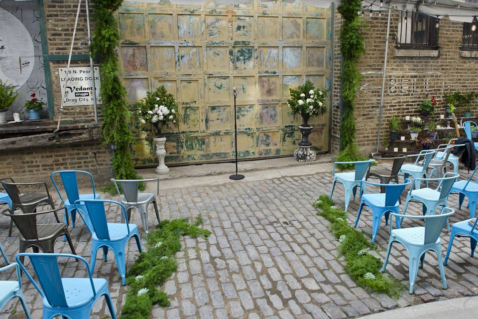 Outdoor ceremony setup