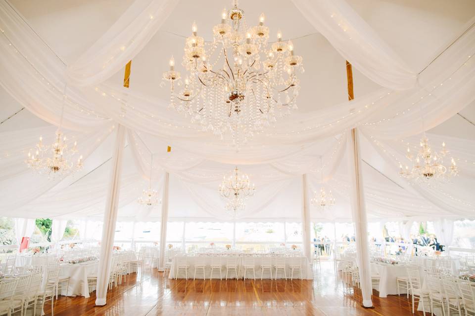 Crystal chandelier and centerpiece