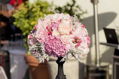 Table set up with centerpiece