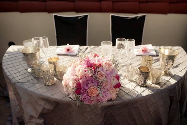 Table set up with centerpiece